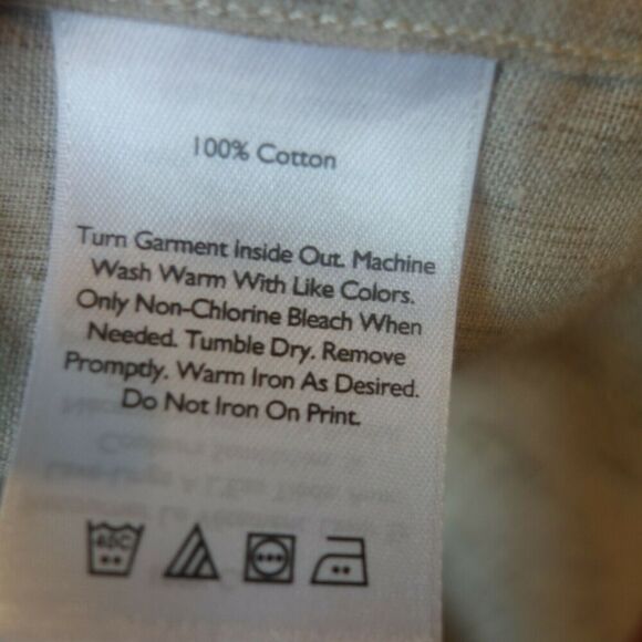 NEW Eddie Bauer Khaki Print Baja Short Sleeve Shirt Relaxed Fit Men's Medium - Picture 8 of 8